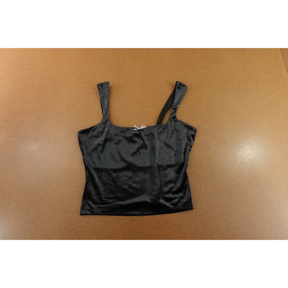 Wild Fable Womens Size XS Black Velour Cropped Tank Top NWT